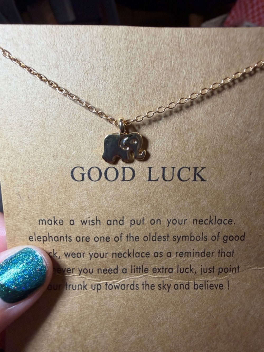 Gold Elephant Pendant Necklace